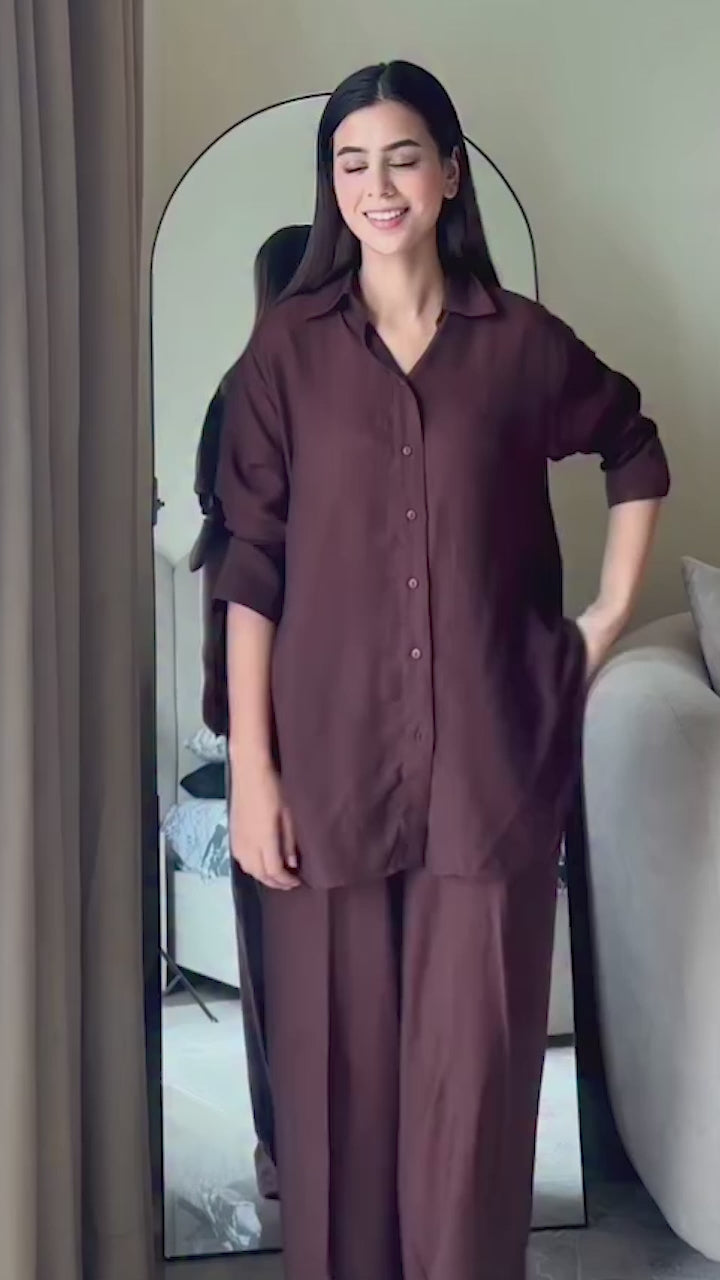 Deep Purple Shirt Set