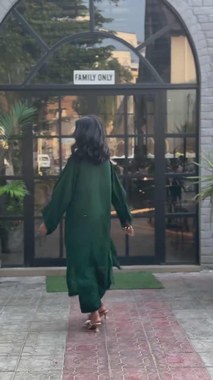 Noora Green Kaftan Set