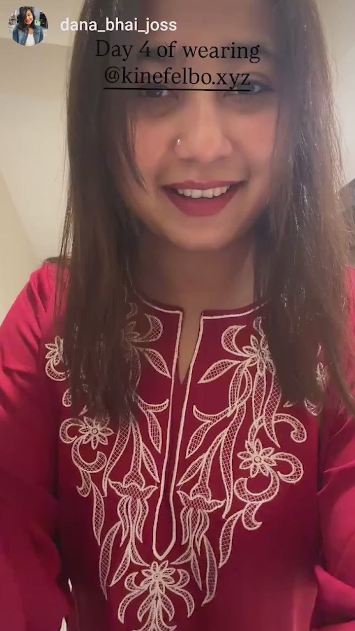 Eid Speical Maroon Embroidery Set