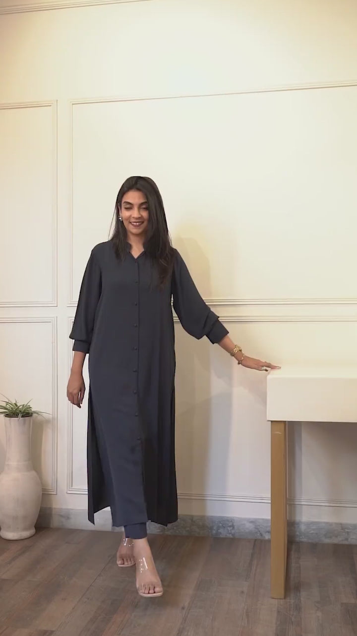 Black Long Kurti Set