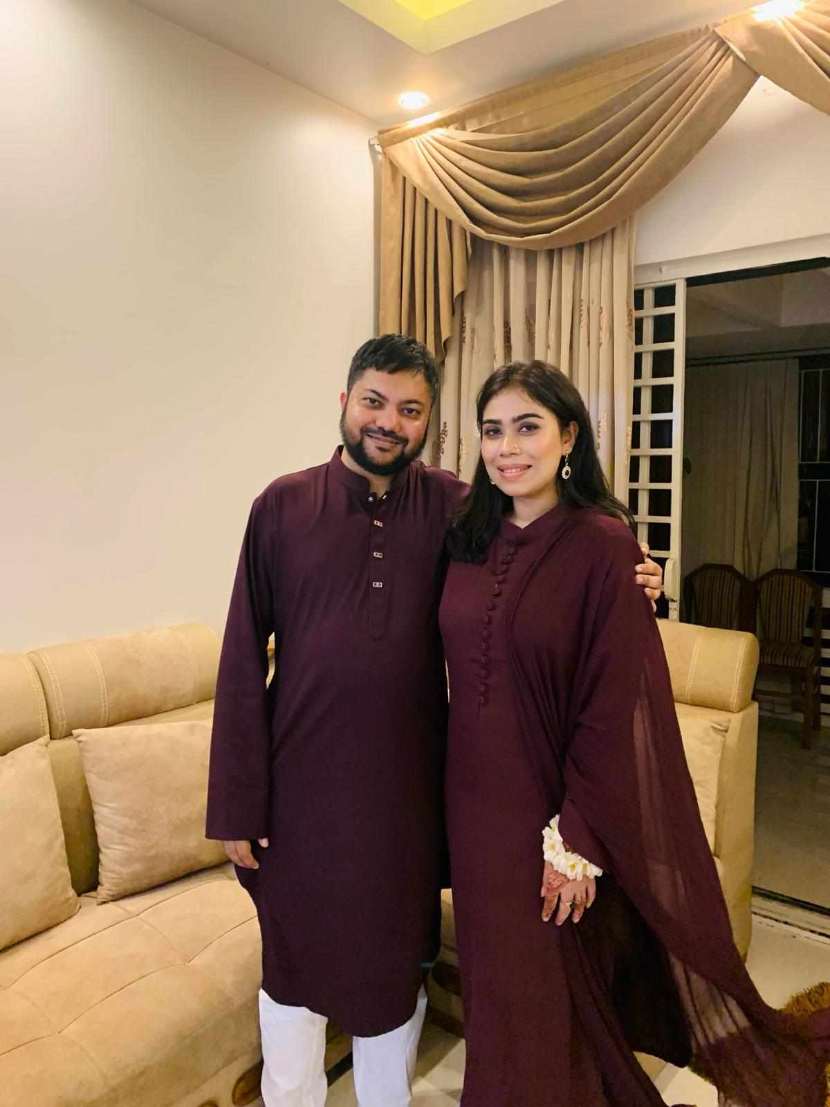 Pakistani Long Burgundy Button Set