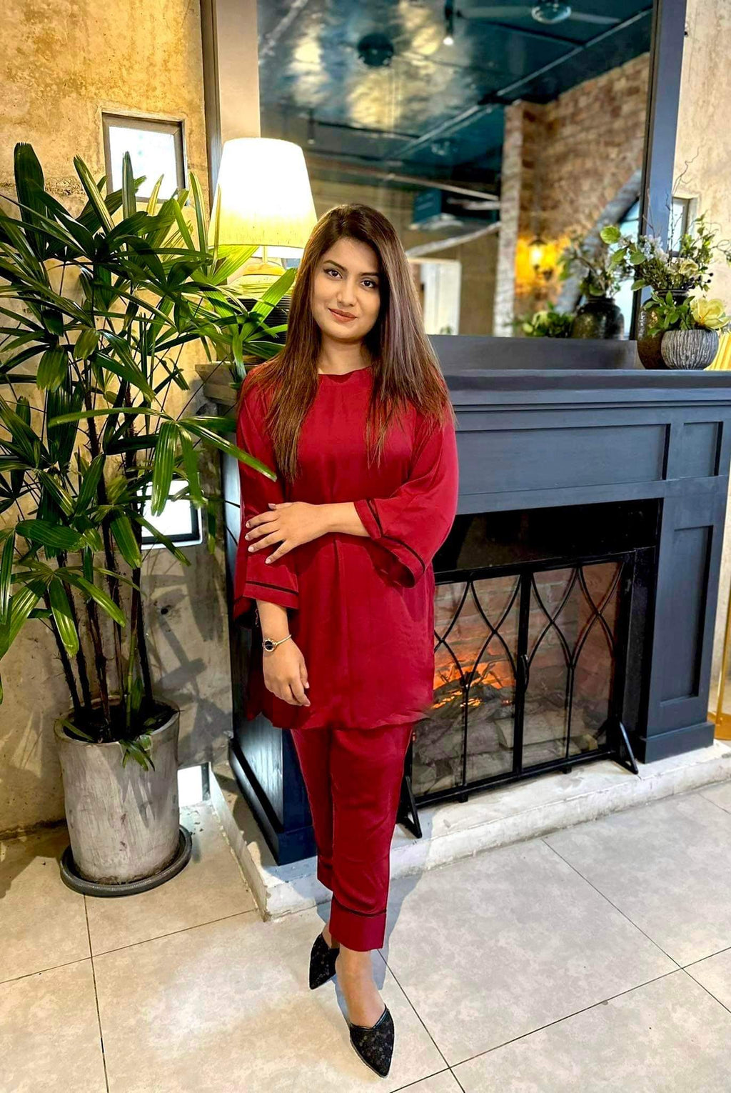 Maroon Short Kurta