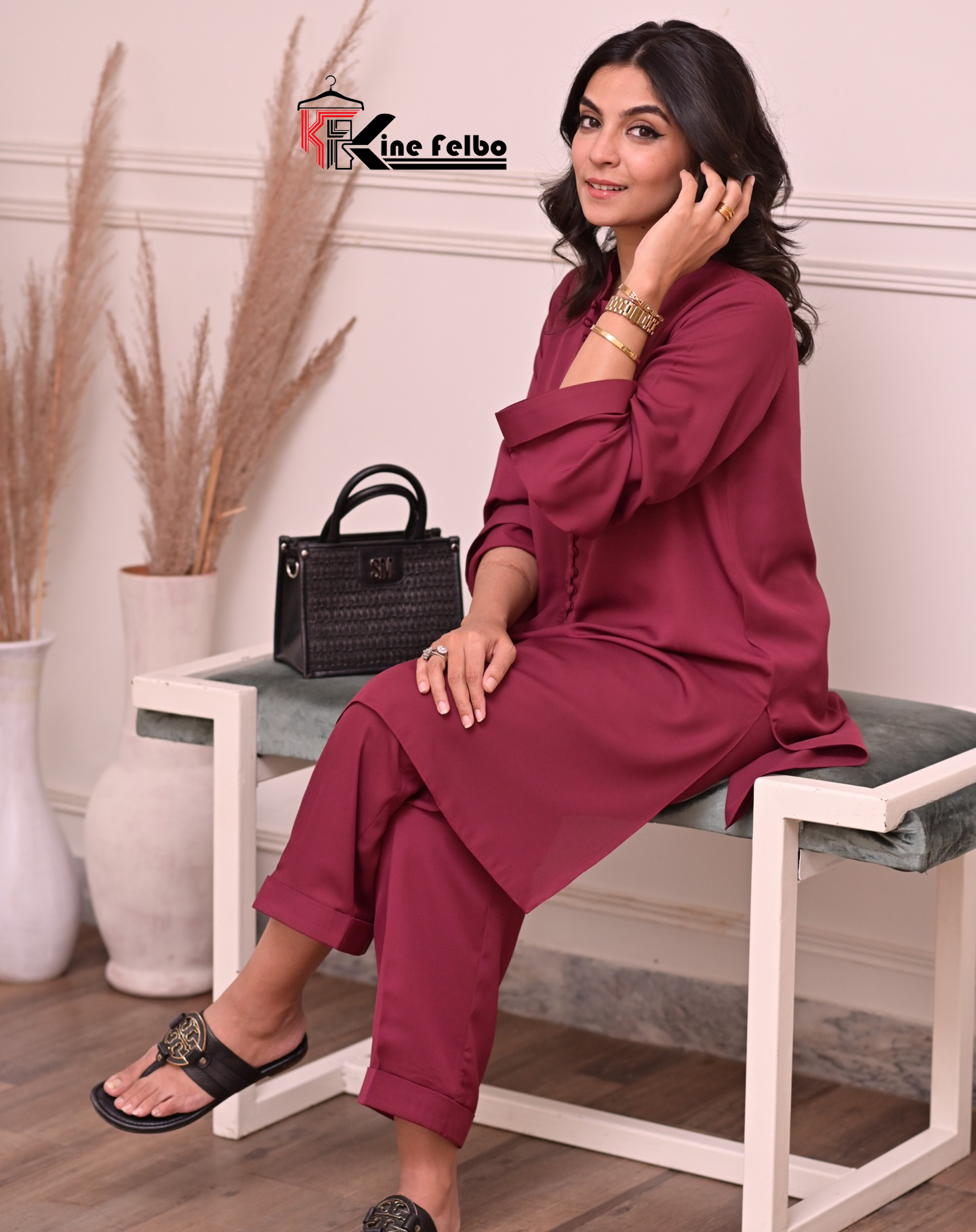 Maroon Short Buttoned Dress