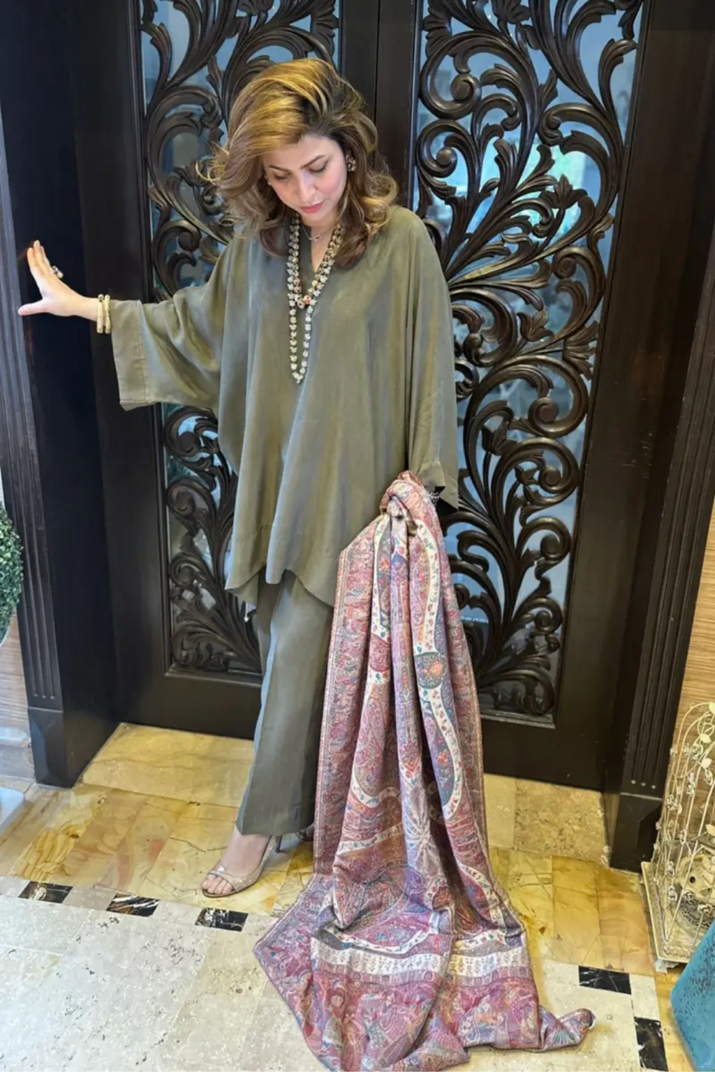 New Olive Kaftan Set