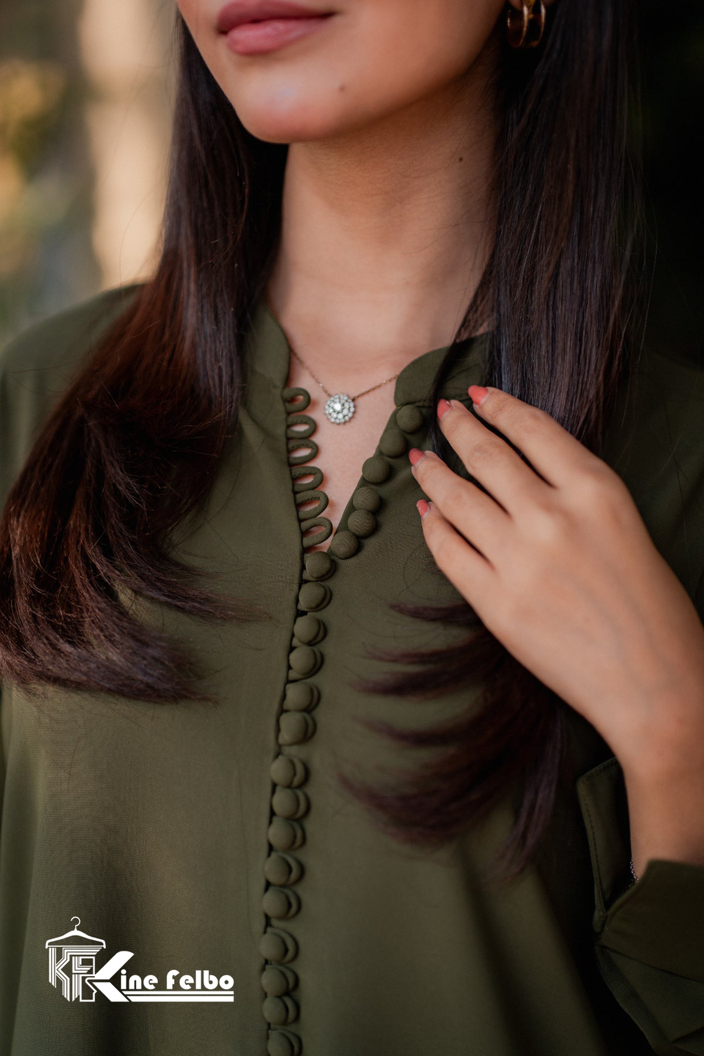 Olive Long Button Set