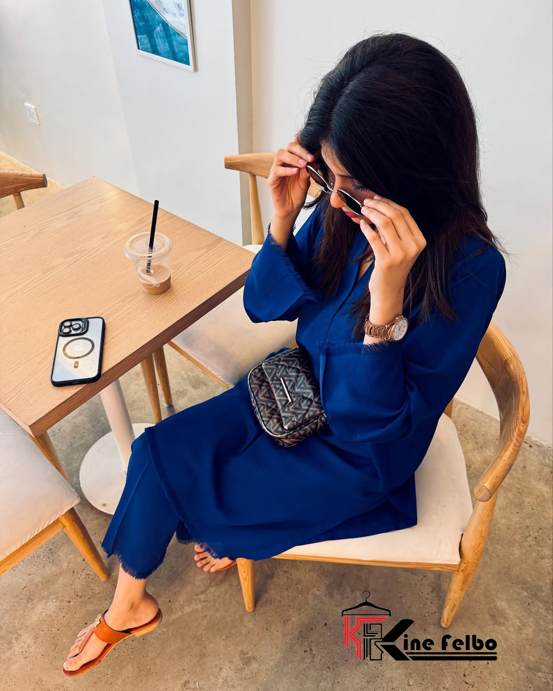 Noora Royal Blue Lacy Set