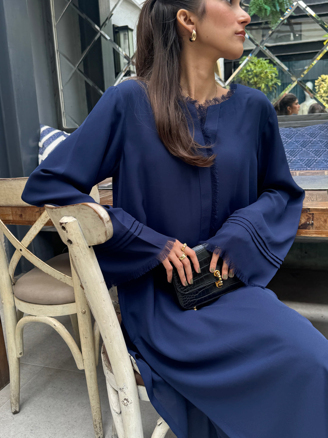 Sapphire Navy Fringe Flow set
