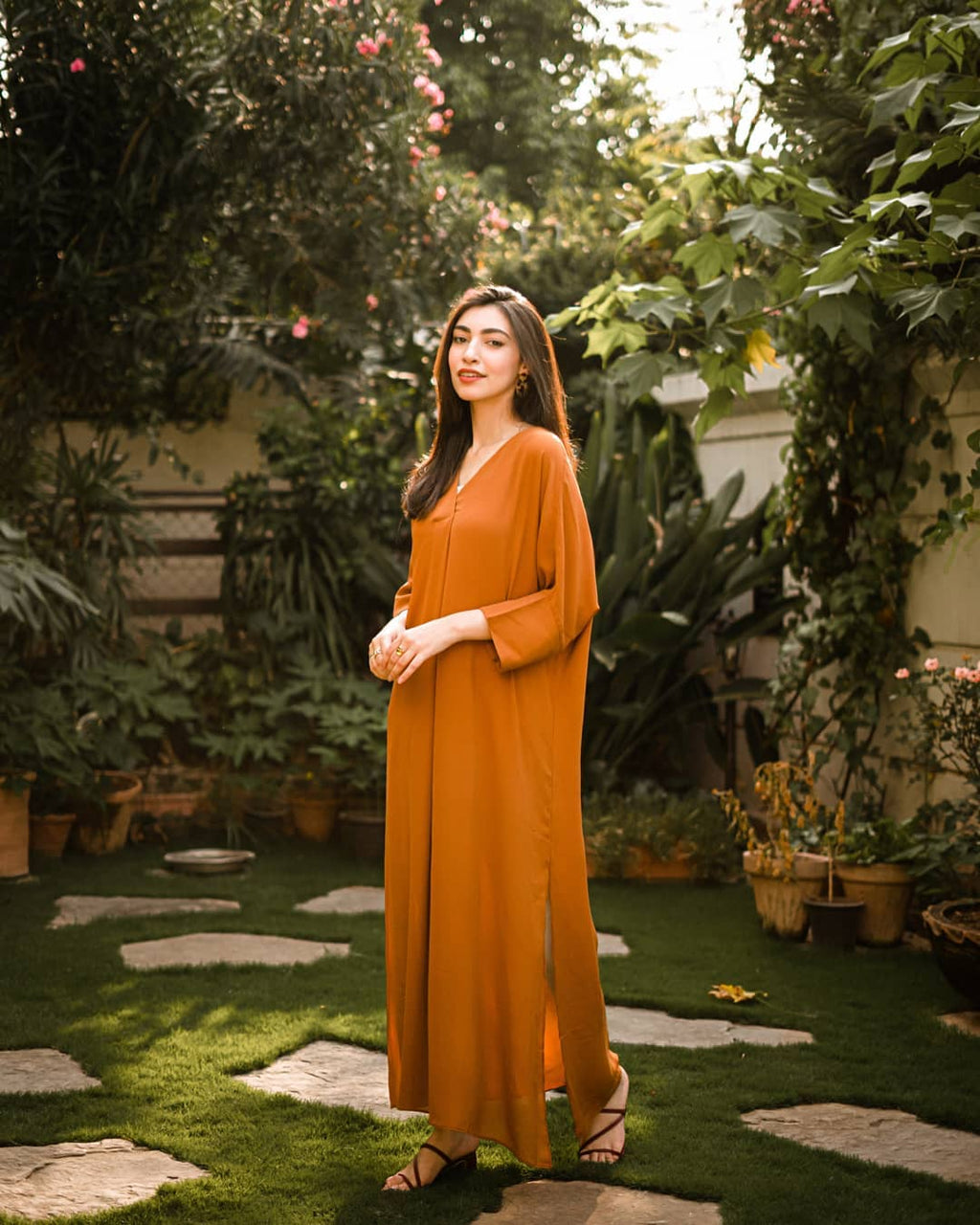 Burned Orange Long Kaftan