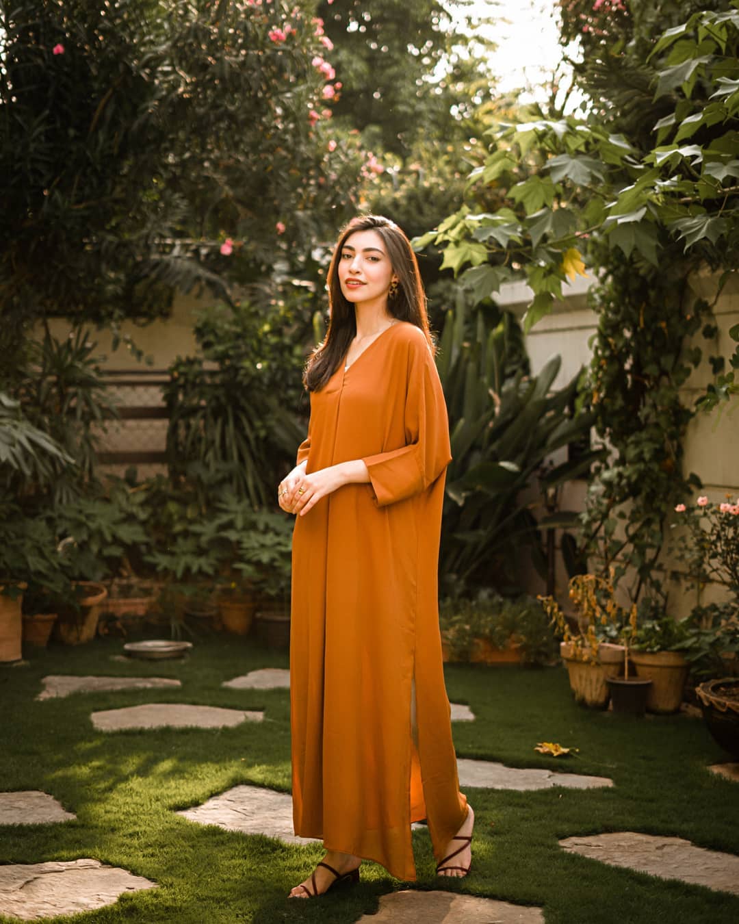 Burned Orange Long Kaftan