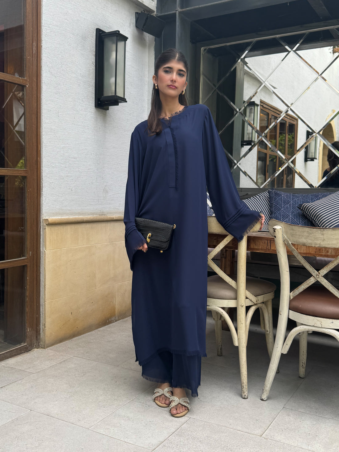 Sapphire Navy Fringe Flow set